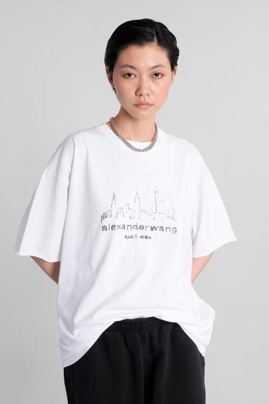 25FW 알렉산더 왕 반팔 티셔츠 423077 UCC3251842 WHITE