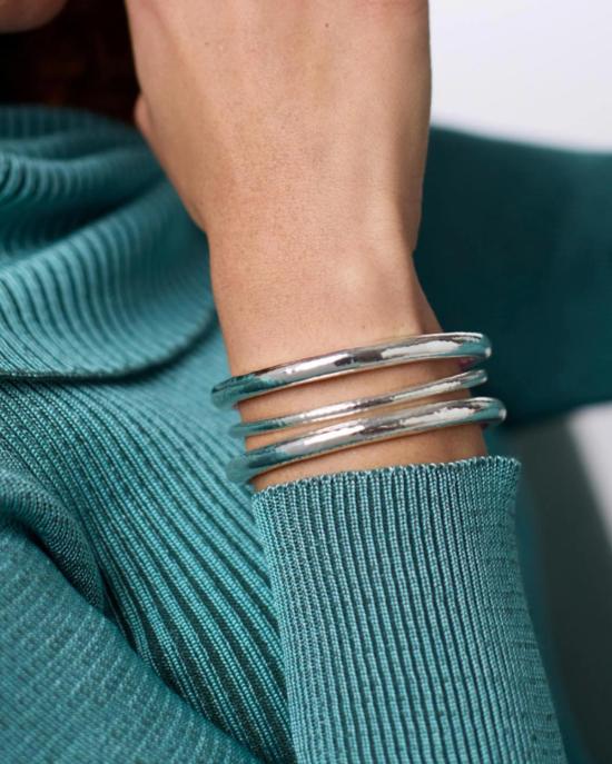  줄리 보스 커프스 링크/타이 홀더 하바나 뱅글 실버 - JULIE VOS