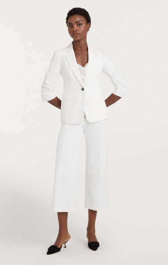  샹크 아 세트 수트 세트 Cinq à Sept Khloe 데님 블레이저 화이트 - CINQ A SEPT