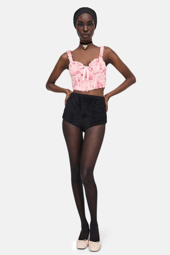  포러브앤레몬스 민소매 티셔츠 For Love & Lemons 스카이 버스티에 탑 핑크 - FOR LOVE & LEMONS