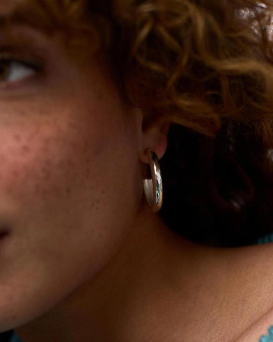  줄리 보스 이어링 하바나 후프 귀걸이 실버 - JULIE VOS