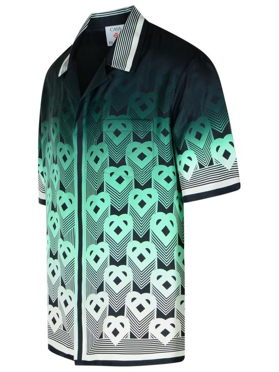 25FW 카사블랑카 반팔 셔츠 MPF25 SH 003 04MONOGRAM GRADIENT Green - CASABLANCA