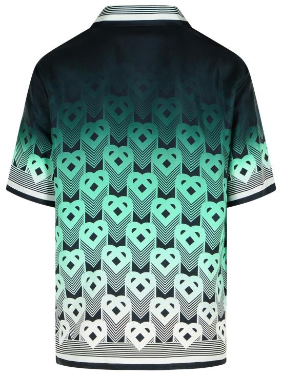 25FW 카사블랑카 반팔 셔츠 MPF25 SH 003 04MONOGRAM GRADIENT Green - CASABLANCA