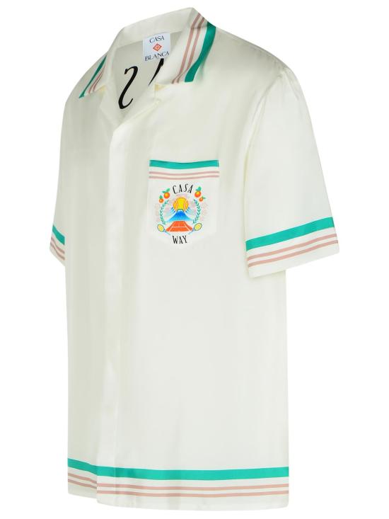 25FW 카사블랑카 반팔 셔츠 MPF25 SH 003 07CASA WAY White - CASABLANCA