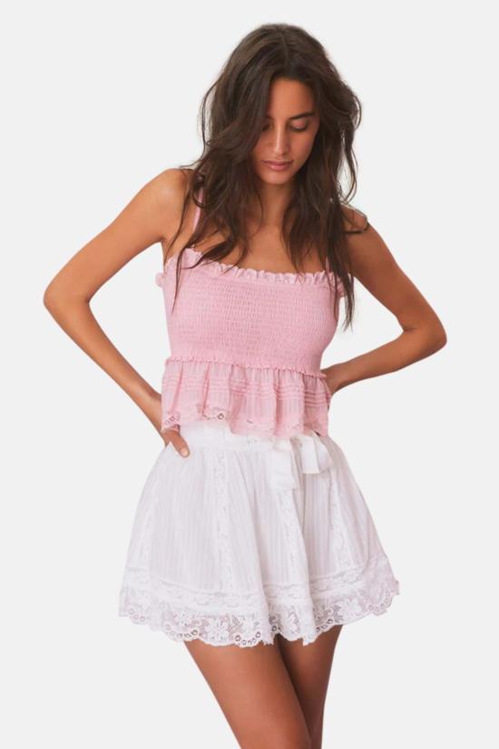  러브쉐이크팬시 숏 스커트 러브 쉑 팬시 마테라 코튼 스트라이프 미니 스커트 트루 화이트