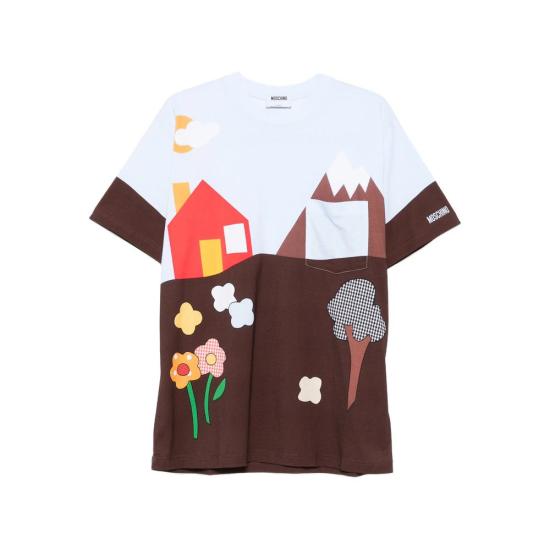 25FW 모스키노 반팔 티셔츠 5241 A0730 3888 BLUE