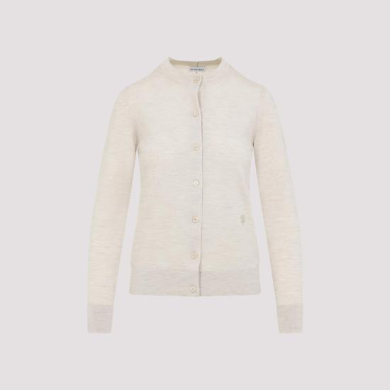 25FW 버버리 쉴드 로고 자수 울 가디건  8103104 A4186 NUTMEG NUDE NEUTRALS - BURBERRY