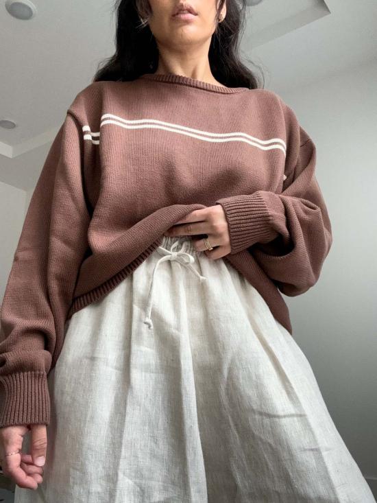  Sønderhaus 긴팔 티셔츠 존더하우스 브라운 스트라이프 - OTHER BRANDS