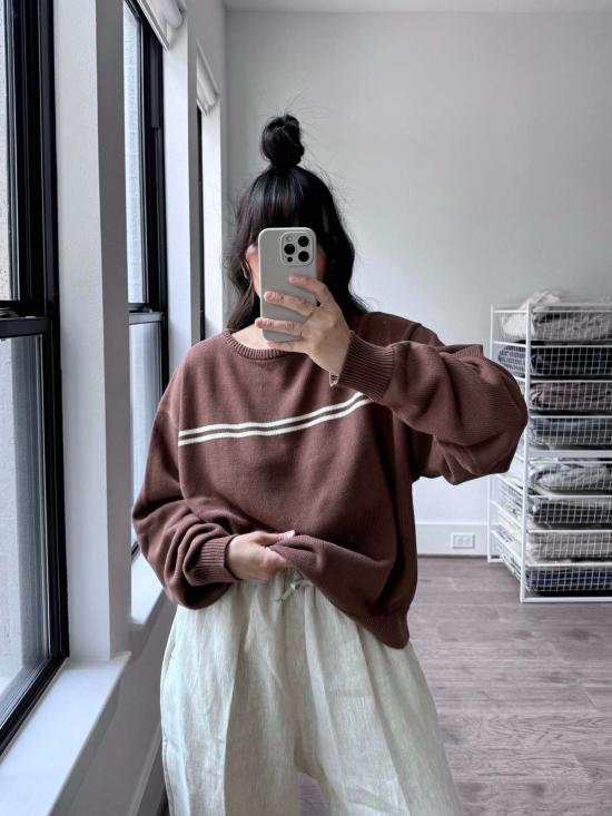  Sønderhaus 긴팔 티셔츠 존더하우스 브라운 스트라이프 - OTHER BRANDS