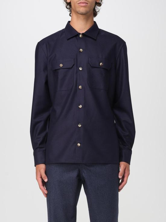 25FW 브루넬로 쿠치넬리 긴팔 셔츠 M038P0720 C331 Navy