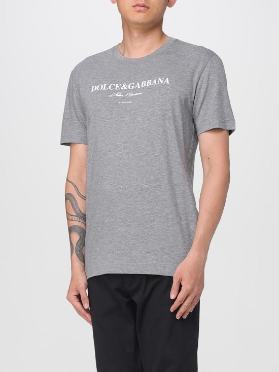 25FW 돌체앤가바나 프린트 코튼 티셔츠 G8RN8TG7O9Y S8291 Grey - DOLCE & GABBANA