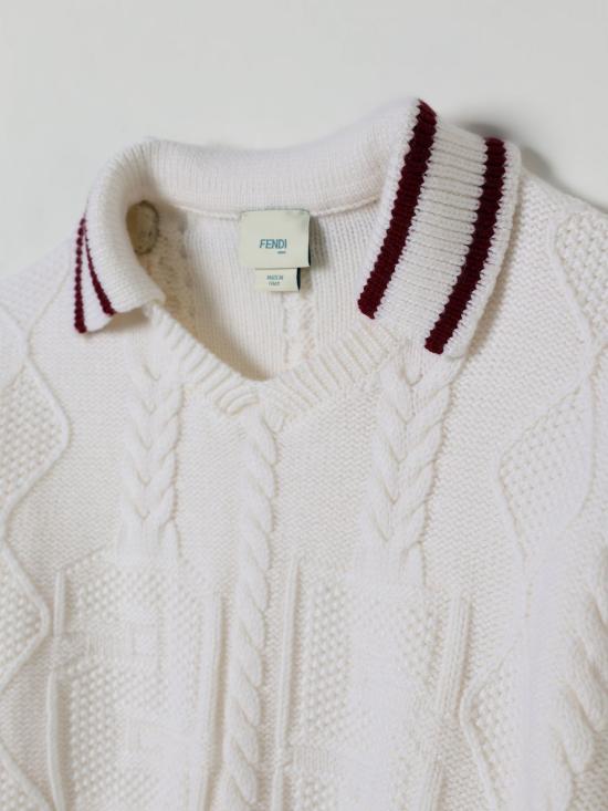 25FW [키즈] 펜디 폴로 셔츠 JUG190AUL2 F0TU9 White - FENDI