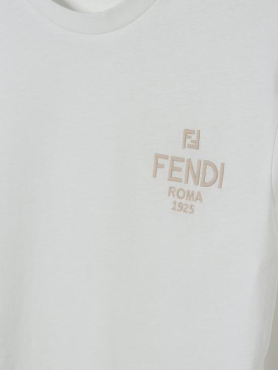 25FW [키즈] 펜디 티셔츠 JUI1907AJ F0TU9 White - FENDI