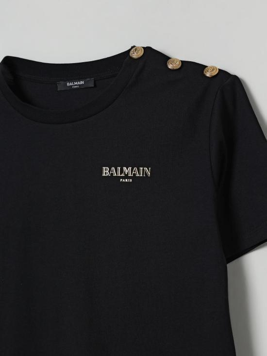 25FW [키즈] 발망 티셔츠 BX8R51Z3186 930OR Black - BALMAIN