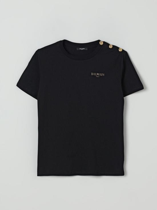 25FW [키즈] 발망 티셔츠 BX8R51Z3186 930OR Black