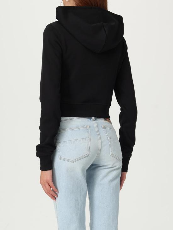 25FW 디젤 F 슬리미 후드 Od 컷 아웃 로고 크롭 후드티셔츠 A157140GRAC 9XX Black - DIESEL