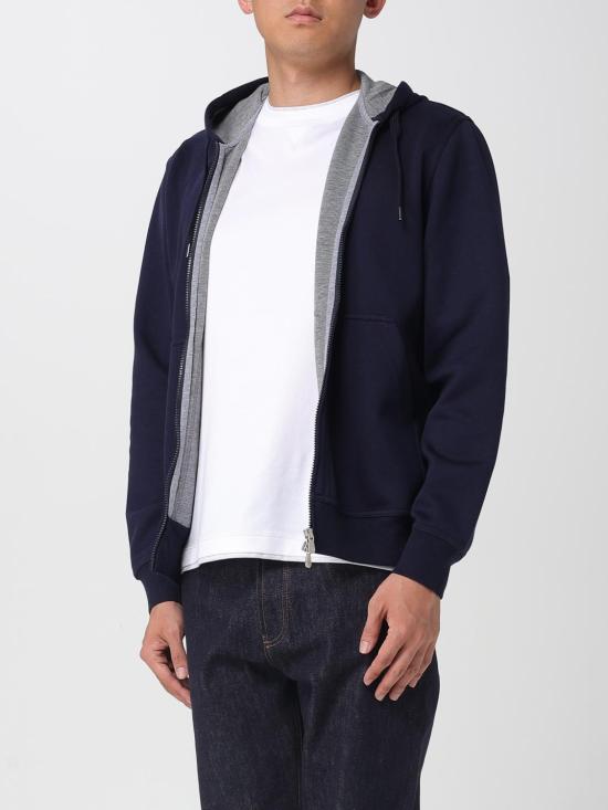 25FW 브루넬로 쿠치넬리 집업 스웨트셔츠  MM8319069G C1265 Blue - BRUNELLO CUCINELLI