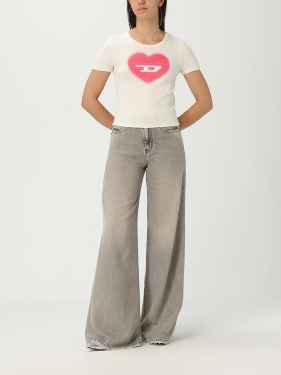 25FW 디젤 반팔 티셔츠 A128360SQAD 1AM Ivory - DIESEL