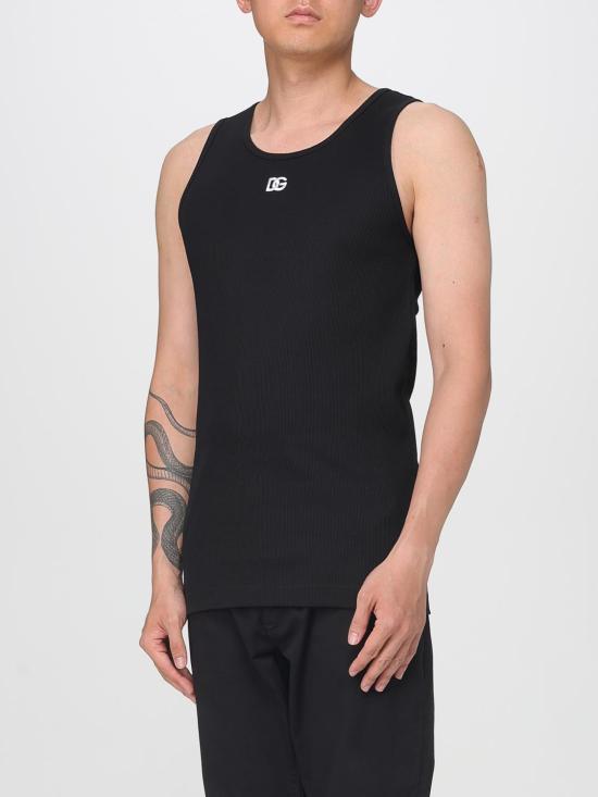 25FW 돌체앤가바나 민소매 티셔츠 G8QG9ZG7PGP N0000 Black - DOLCE & GABBANA