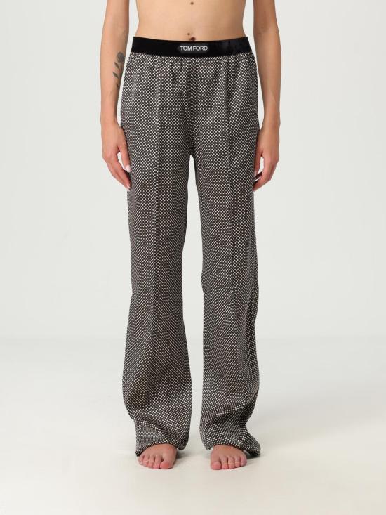 25FW 톰포드 로고 밴딩 파자마 팬츠 PAW397FAP236 ZBLAW Black