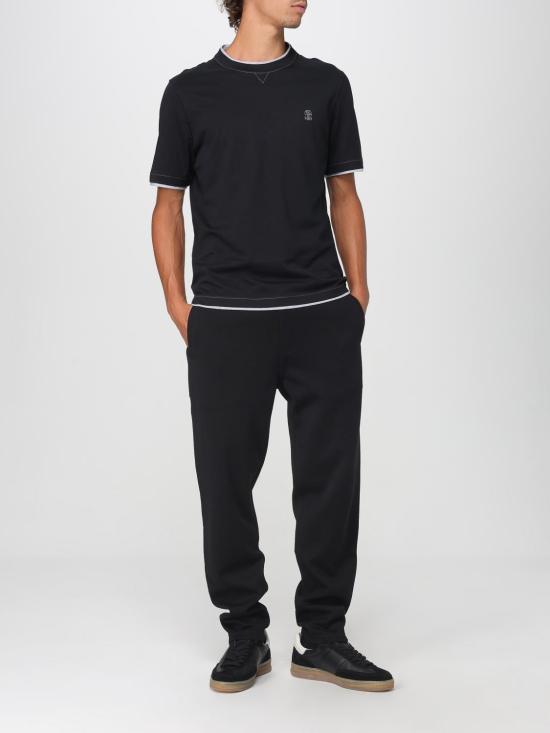 25FW 브루넬로 쿠치넬리 스트레이트 팬츠 MM8313243G C101 Black - BRUNELLO CUCINELLI