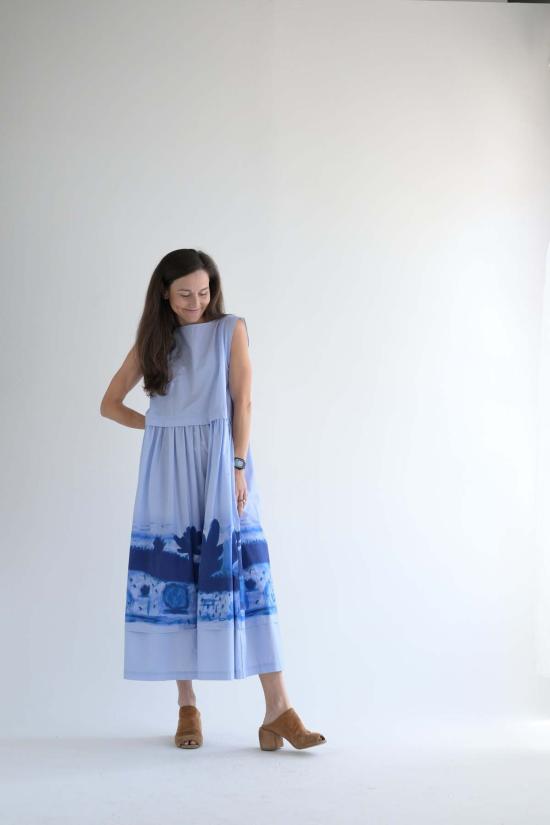  Toogood 롱 원피스 투굿 포터 코튼 드레스, 앞치마 포함