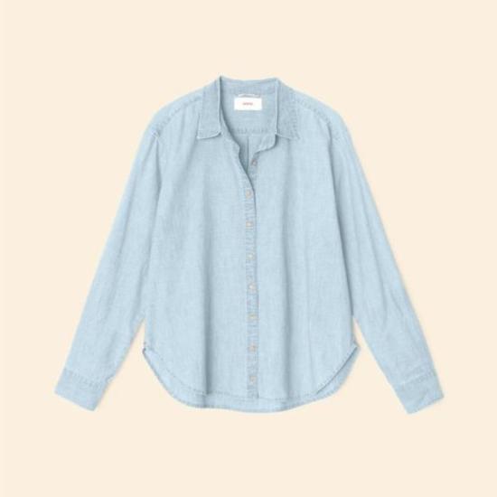  시레나 셔츠 보 셔츠 에어 블루 - XIRENA
