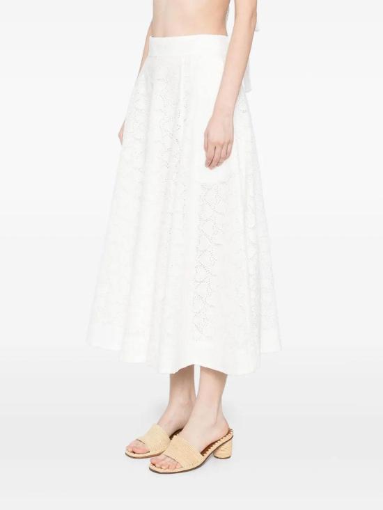26SS 짐머만 미디 스커트 2540SR251IVO White - ZIMMERMANN