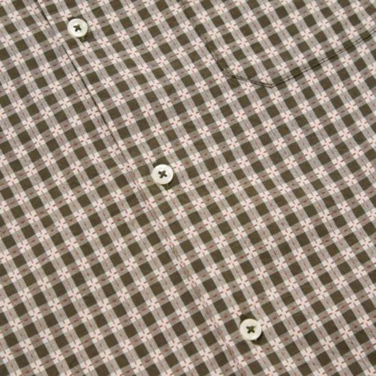  유니버셜웍스 반팔 셔츠 유니버설 웍스 로드  올리브 도비 체크 - UNIVERSAL WORKS