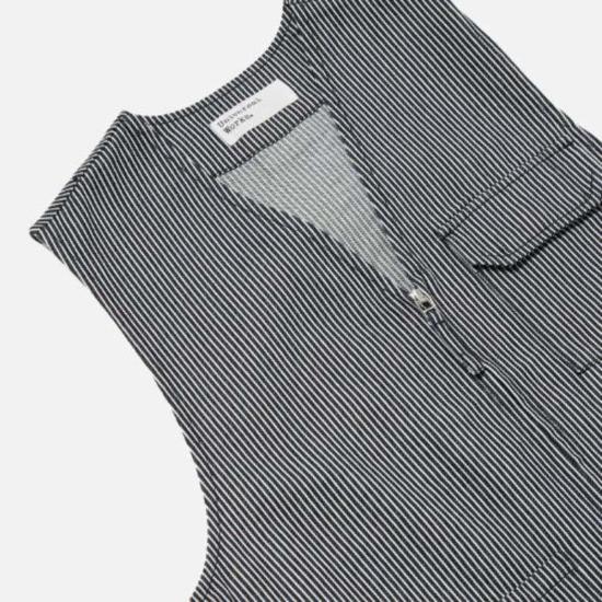  유니버셜웍스 베스트 유니버설 웍스 마린 조끼 인디고 히크리 스트라이프 - UNIVERSAL WORKS