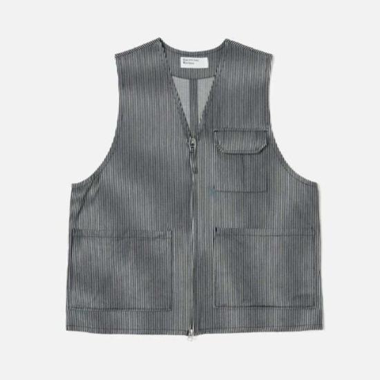  유니버셜웍스 베스트 유니버설 웍스 마린 조끼 인디고 히크리 스트라이프