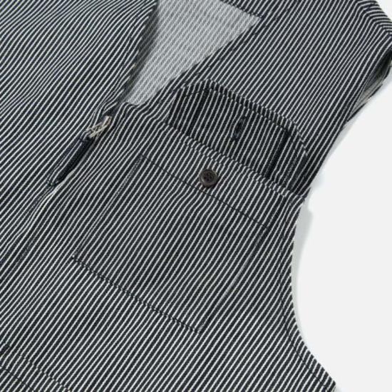  유니버셜웍스 베스트 유니버설 웍스 마린 조끼 인디고 히크리 스트라이프 - UNIVERSAL WORKS