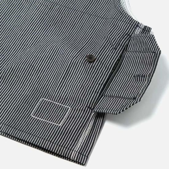  유니버셜웍스 베스트 유니버설 웍스 마린 조끼 인디고 히크리 스트라이프 - UNIVERSAL WORKS