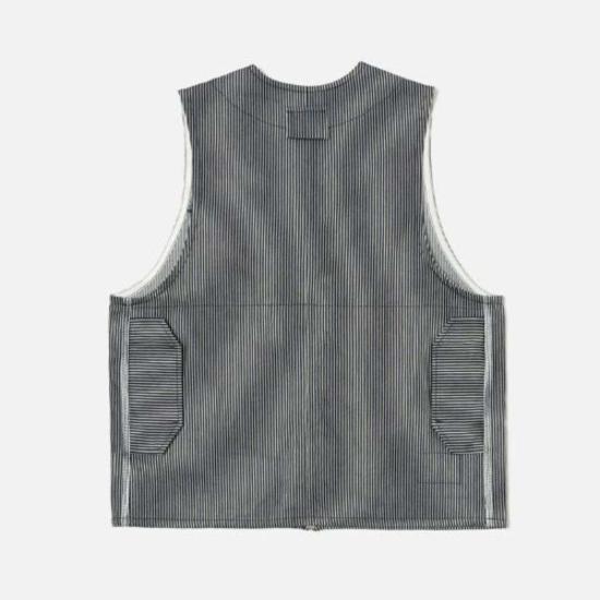  유니버셜웍스 베스트 유니버설 웍스 마린 조끼 인디고 히크리 스트라이프 - UNIVERSAL WORKS