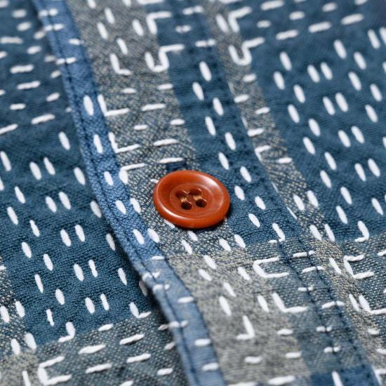  Studio D'Artisan 데님 셔츠 스튜디오 다르티잔 5651 사시코 보로 노라기 워크 - STUDIO D'ARTISAN