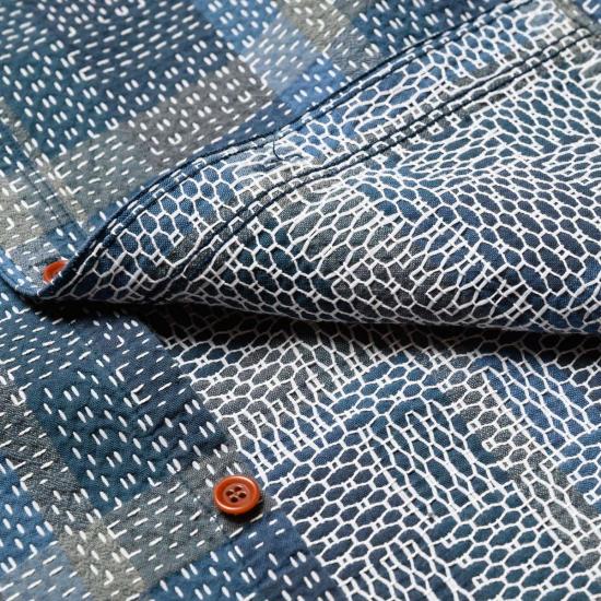  Studio D'Artisan 데님 셔츠 스튜디오 다르티잔 5651 사시코 보로 노라기 워크 - STUDIO D'ARTISAN