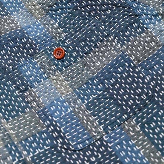  Studio D'Artisan 데님 셔츠 스튜디오 다르티잔 5651 사시코 보로 노라기 워크 - STUDIO D'ARTISAN