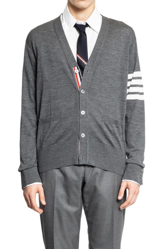 26SS 톰브라운 4바 서스테이너블 파인 메리노 울 클래식 가디건  MKC002AY1014 038 GREY