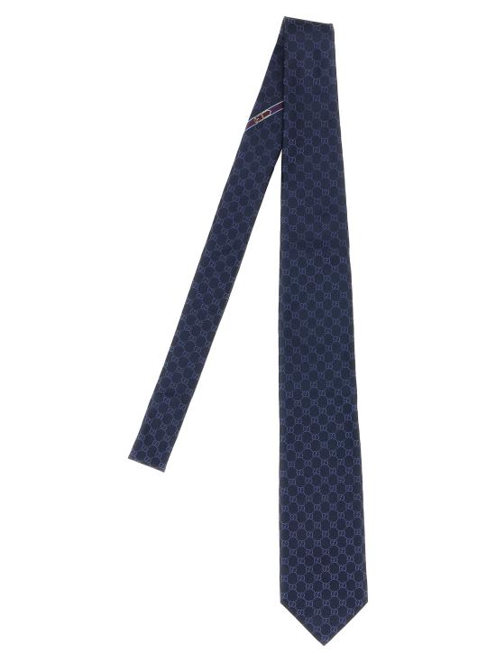 26FW 구찌 GG 패턴 실크 타이 4565204B0024168 Blue