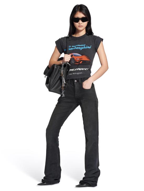 25FW 발렌시아가 데님 팬츠 838692 TSWC3 8582 BLACK GREEN RED - BALENCIAGA