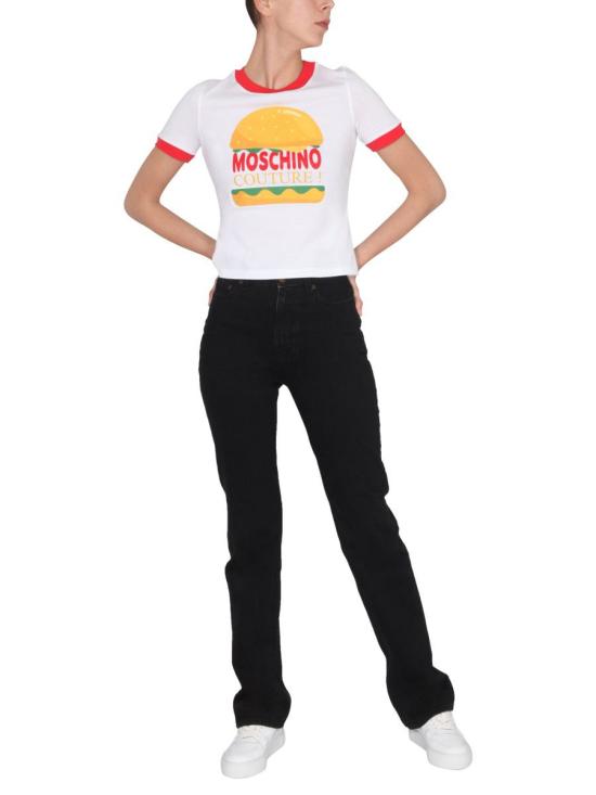  모스키노 반팔 티셔츠 0703 0541 1001 BIANCO MULTI - MOSCHINO
