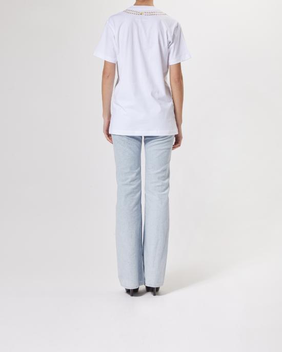 25SS 모스키노 반팔 티셔츠 0703 0541 1555 BIANCO MULTI - MOSCHINO