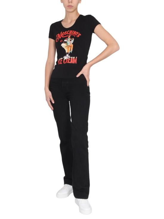  모스키노 반팔 티셔츠 0709 0541 1555 NERO - MOSCHINO