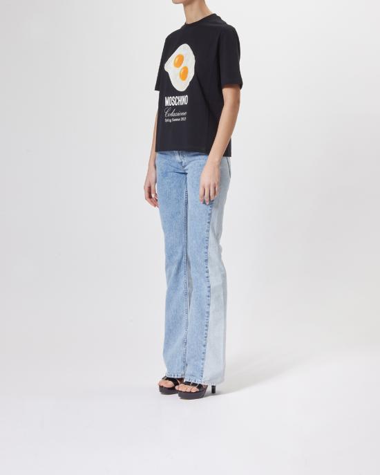 25SS 모스키노 반팔 티셔츠 0704 0541 1555 NERO MULTI - MOSCHINO