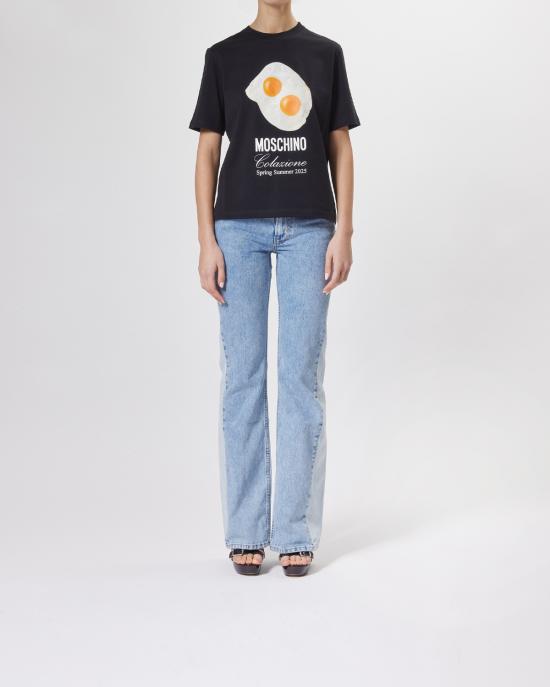 25SS 모스키노 반팔 티셔츠 0704 0541 1555 NERO MULTI - MOSCHINO