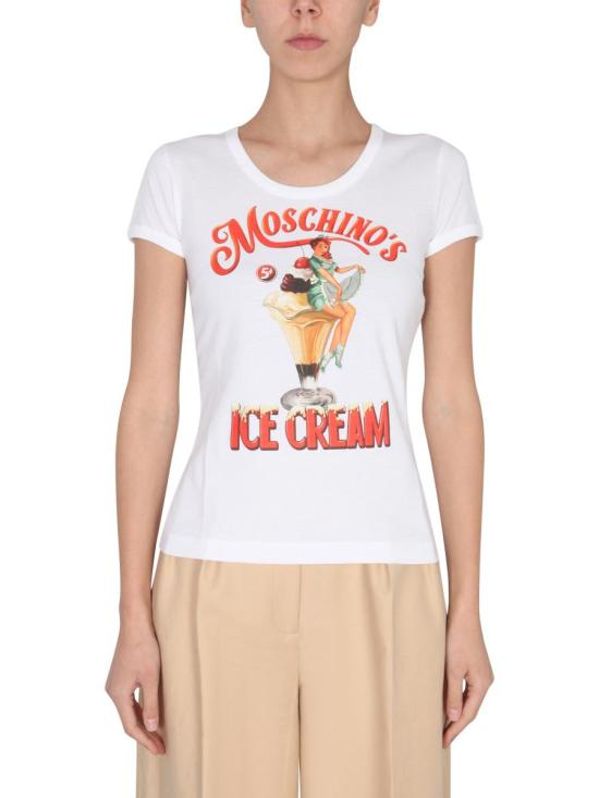  모스키노 반팔 티셔츠 0709 0541 1001 BIANCO - MOSCHINO