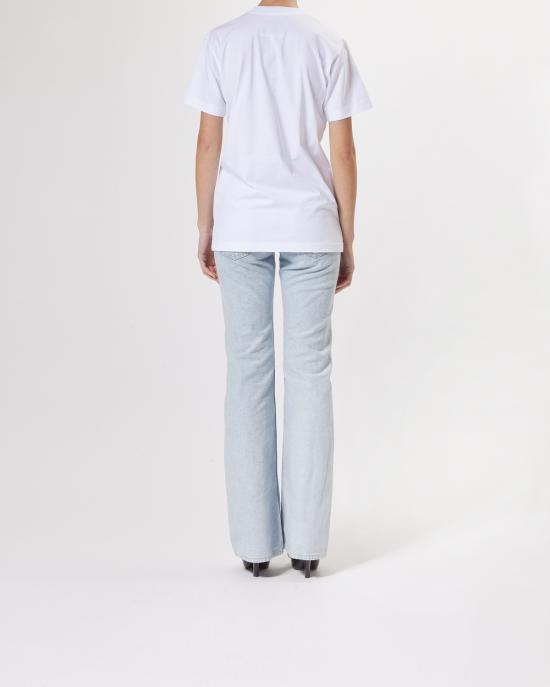 25SS 모스키노 반팔 티셔츠 0716 0541 1001 BIANCO NERO - MOSCHINO