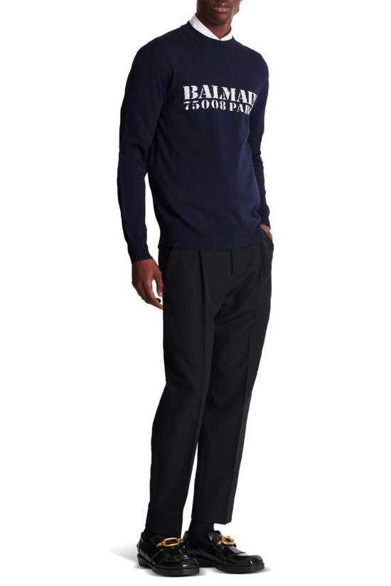 25FW 발망 스웨터 FH1KD000KI84SAJ BLEU MARINE - BALMAIN