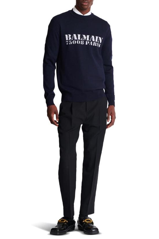 25FW 발망 스웨터 FH1KD000KI84SAJ BLEU MARINE - BALMAIN