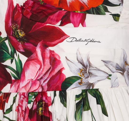 25FW 돌체앤가바나 롱 원피스 F6TVJTHS5TQHA5PB ANEMONE LILIES F WHITE - DOLCE & GABBANA